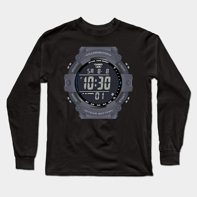 AE1500 Negative display with blue accents Long Sleeve T-Shirt by RadDadArt